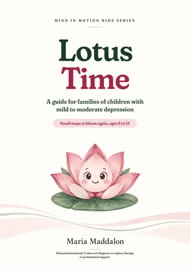 Cover of Lotus Time, a book about low mood for children by Maria Maddalon